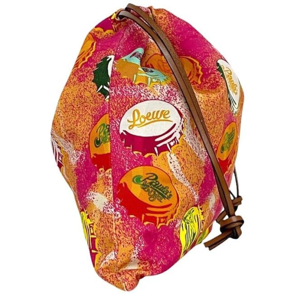 Loewe Drawstring Pouch Drawstring Ring Orange Pin… - image 2